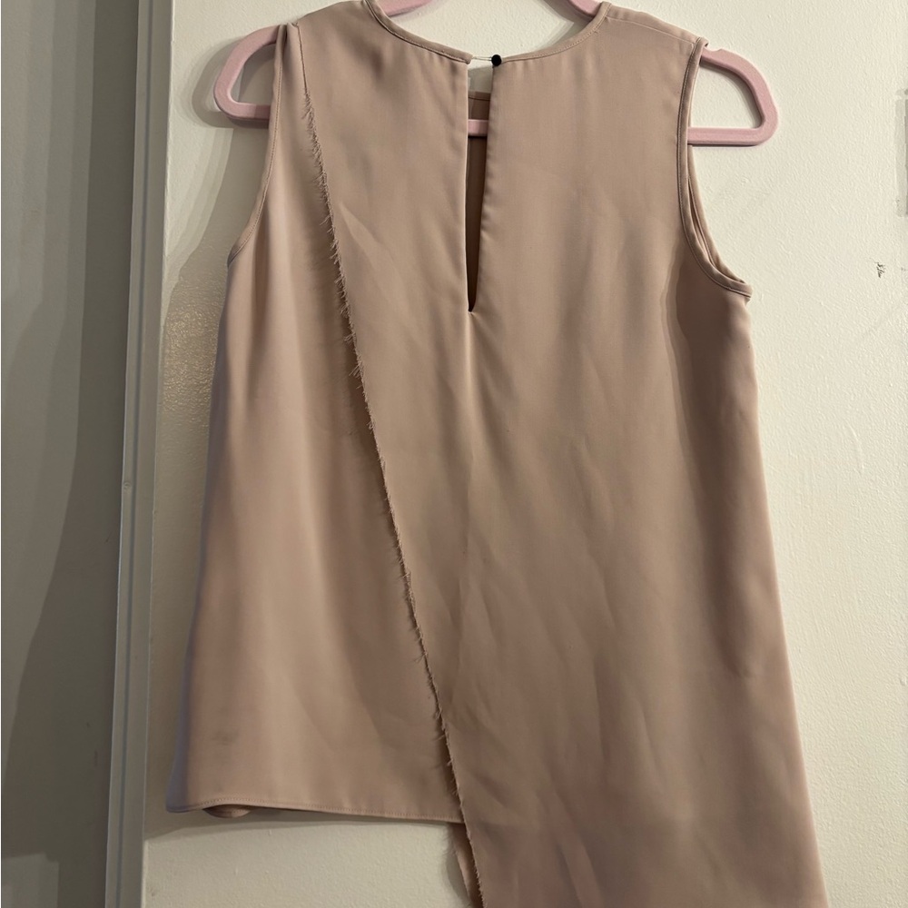 Reiss sleeveless Asymmetrical Blush Pink Sleeveless Top blouse 4 - Picture 3 of 5